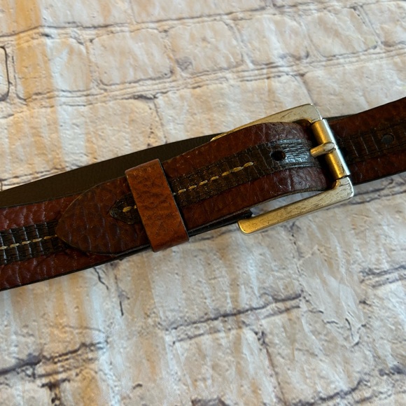 Vintage Accessories Vintage Chunky Twotone Leather Mens Belt